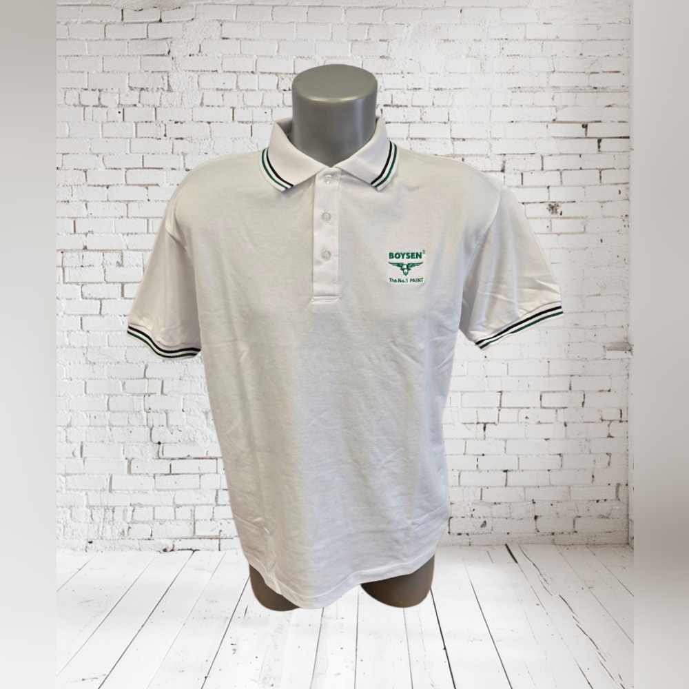 NWOT Boysen Paints White Polo Shirt Men's